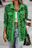 Leopard Print Ribbed Button-Front Shacket