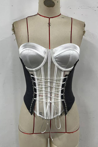 Lace-Up Bustier Tank Top