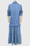 Boho Sheer Panel Maxi Shirt Dress
