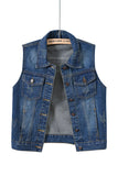 Sleeveless Collared Button-Front Vest