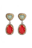 Two-Tone Stone Drop Earrings