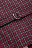 Plaid Puff Sleeve V-Neck Shirt