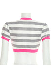 Striped Crop Top with Trim