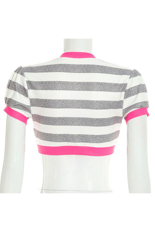 Striped Crop Top with Trim
