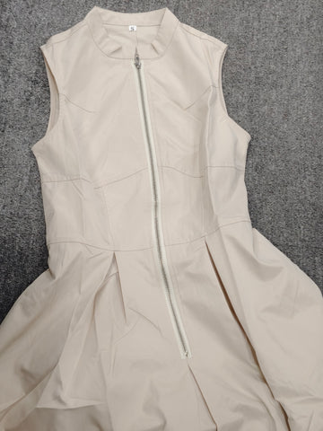 Sleeveless Zip-Front Maxi Dress