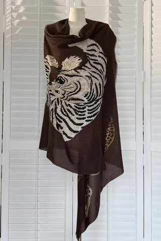 Animal Print Sheer Cape