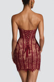 Lace Corset-Style Mini Dress