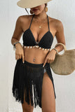 Crochet Shell-Trim Fringe Cover-up