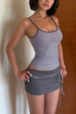 Strappy Top and Ruched Skirt Set