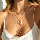 Spiral Shell Layered Necklace
