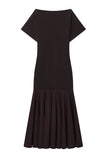 Short Sleeve Ruffle Hem Midi Casual Dress