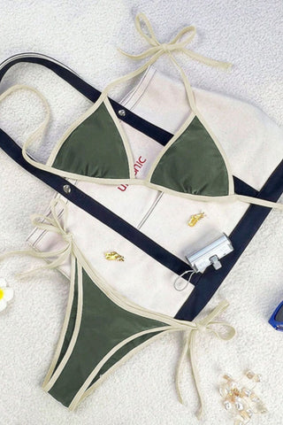 Tie-Back Halter Bikini Sets