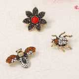 Insect Flower Brooch Set
