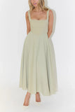 Square-Neck Midi Dress
