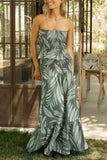 Striped Peplum Skirt Set