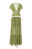 Elegant Lace Detail Skirt Set