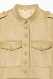 Military Collar Button-Front Jacket
