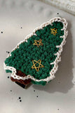 Crochet Christmas Tree and Bow Hair Clip