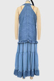 Halter Sheer Panel Maxi Dress