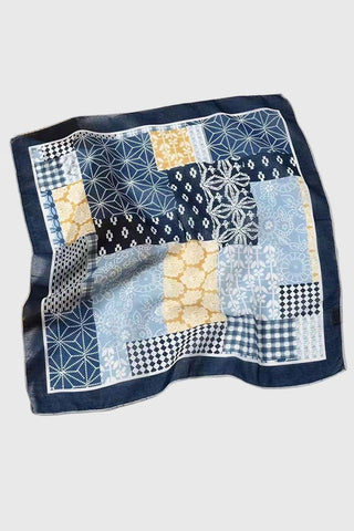 Patchwork Geometric Print Square Scarf
