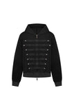 Military Button Hooded Zip-Up Sweatshirt