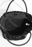 Sequin Bucket Bag with Chain Strap
