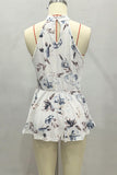 Halter Neck Peplum Tank Top