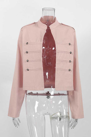 Military Detail Cropped Jacket