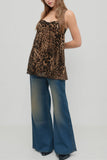 Leopard Print Lace Trim Cami