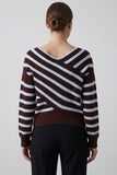 Striped Asymmetric Off-Shoulder Sweater