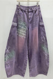Graphic Script Pocket Baggy Jeans