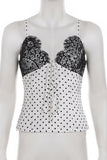 Lace-Trim Polka Dot Cami Top