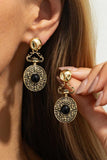 Vintage Celestial Sun Moon Drop Earrings