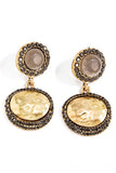 Vintage Celestial Sun Moon Drop Earrings
