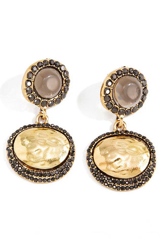 Vintage Celestial Sun Moon Drop Earrings