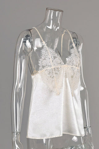 Lace Overlay V-Neck Cami