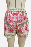 Floral Drawstring Casual Shorts