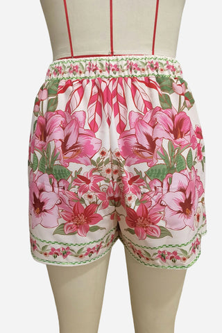 Floral Drawstring Casual Shorts