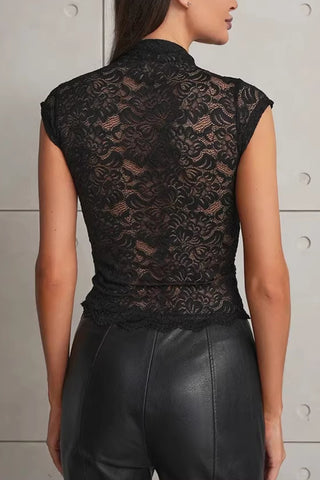 Keyhole Lace Tank Top