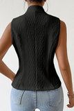 Button-Front Textured Tank