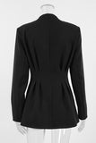 Button-Front Tailored Blazer