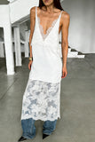 Lace Overlay Casual Dress