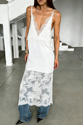 Lace Overlay Casual Dress