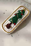 Crochet Christmas Tree and Bow Hair Clip