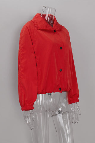 Stand-Collar Puff Sleeve Jacket