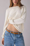 Striped One-Shoulder Knit Sweater