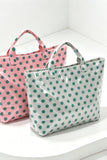Polka Dot Structured Carryall Tote