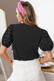 Pearl Sleeve Puff Shoulder Tee