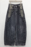 Barrel Leg Panel Detail Jeans