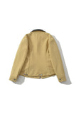 Contrast Collar Zip-Front Structured Jacket